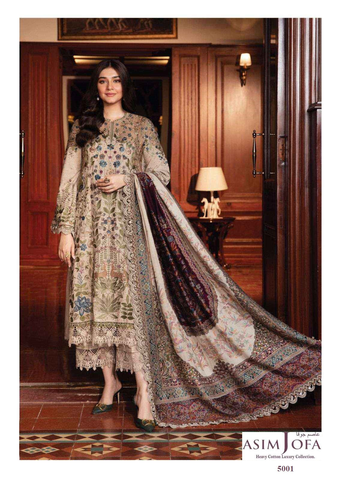 Asim Jofa Pakistani Designer Pure Cotton Printed Shalwar Suit