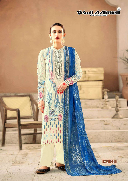 Gul Ahmed Pakistani Designer Pure Rayon Cotton Printed Suit