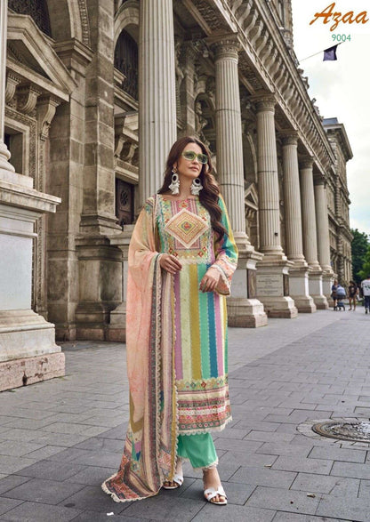 Azaa Exclusive Pakistani Designer Stylish Hit Pure Cotton Suit