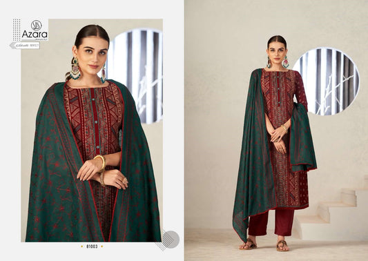 Azara Pakistani Designer Classic Pure Cotton Embroidered Suit