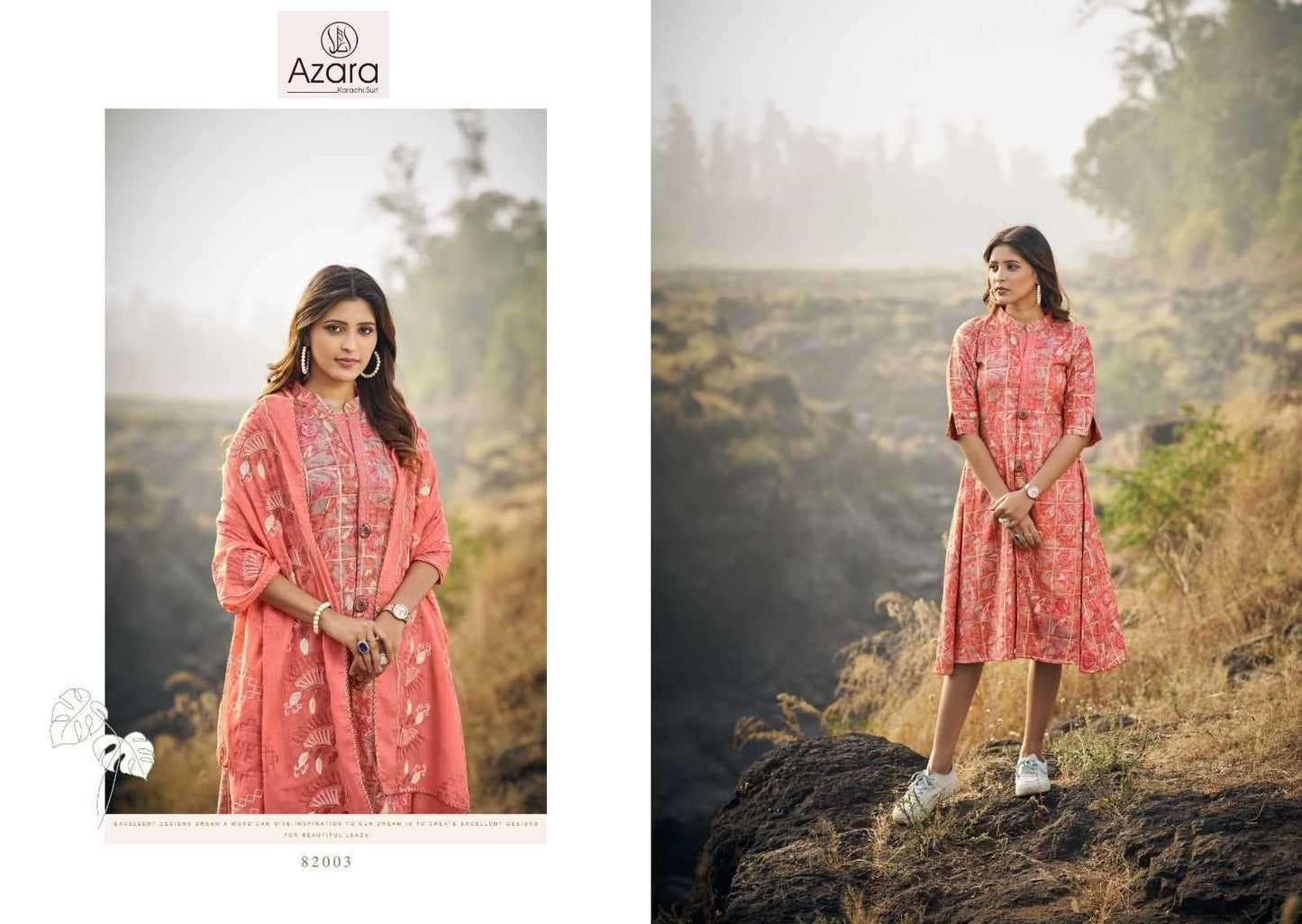 Azara Pakistani Designer Classic Pure Cotton Embroidered Suit