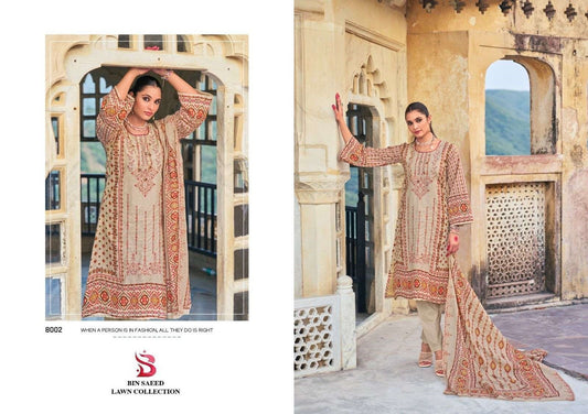 Bin Saeed Luxury Hit Pakistani Designer Embroidered Lawn Suit