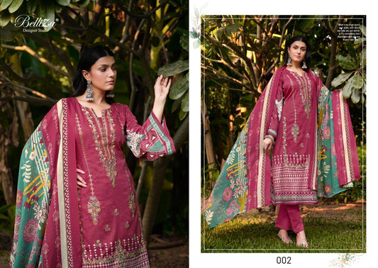 Belliza Studio Pakistani Designer Classic Pure Cotton Embroidered Suit