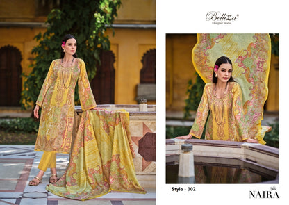 Naira Pakistani Designer Pure Cotton Embroidered Shalwar Suit