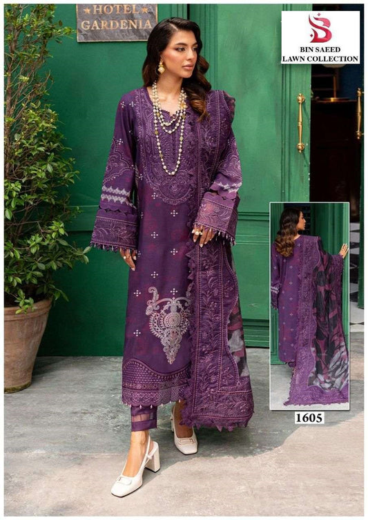 Bin Saeed Pakistani Designer Hit Printed Lawn Cotton Suit - AliShaif