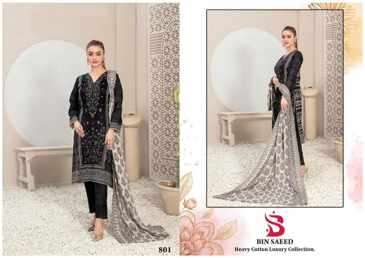 Bin Saeed Pakistani Designer Hit Printed Lawn Cotton Suit