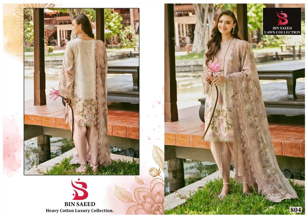 Bin Saeed Pakistani Designer Hit Printed Lawn Cotton Suit