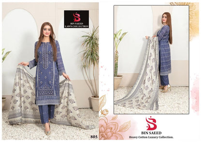 Bin Saeed Pakistani Designer Hit Printed Lawn Cotton Suit