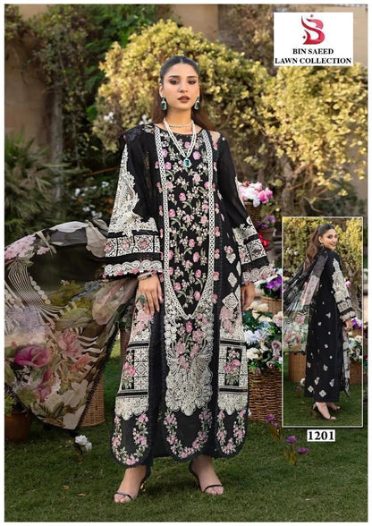 Bin Saeed Pakistani Designer Hit Printed Lawn Cotton Suit