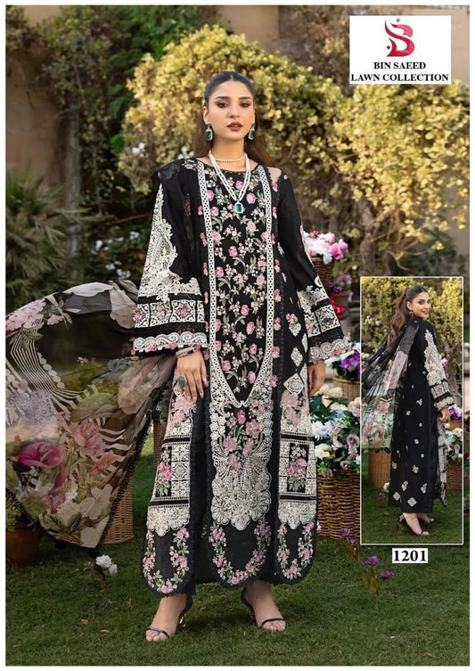 Bin Saeed Pakistani Designer Hit Printed Lawn Cotton Suit