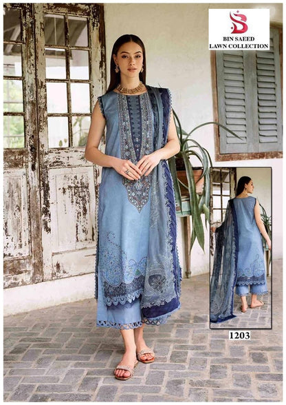 Bin Saeed Pakistani Designer Hit Printed Lawn Cotton Suit