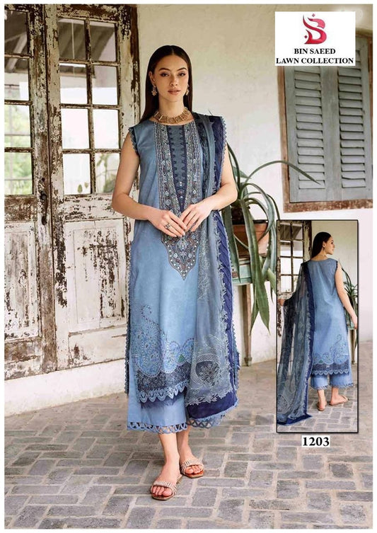 Bin Saeed Pakistani Designer Hit Printed Lawn Cotton Suit