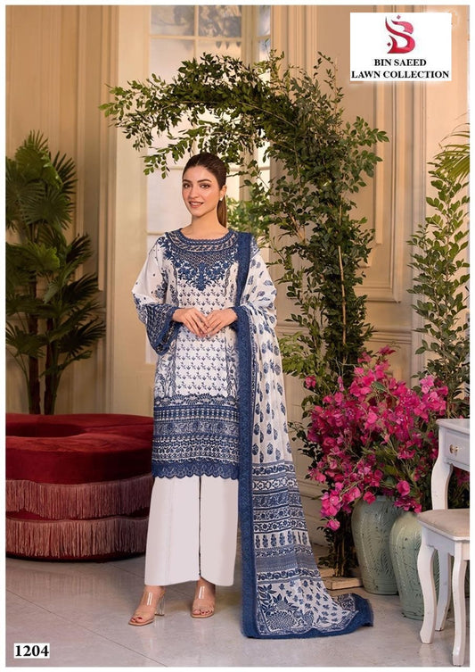 Bin Saeed Pakistani Designer Hit Printed Lawn Cotton Suit