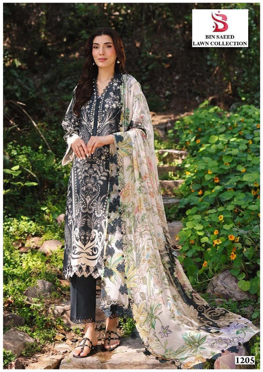 Bin Saeed Pakistani Designer Hit Printed Lawn Cotton Suit