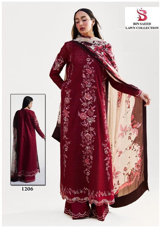 Bin Saeed Pakistani Designer Hit Printed Lawn Cotton Suit