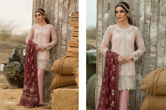 Crimson Pakistani Designer Hit Wedding Party Wear Suit
