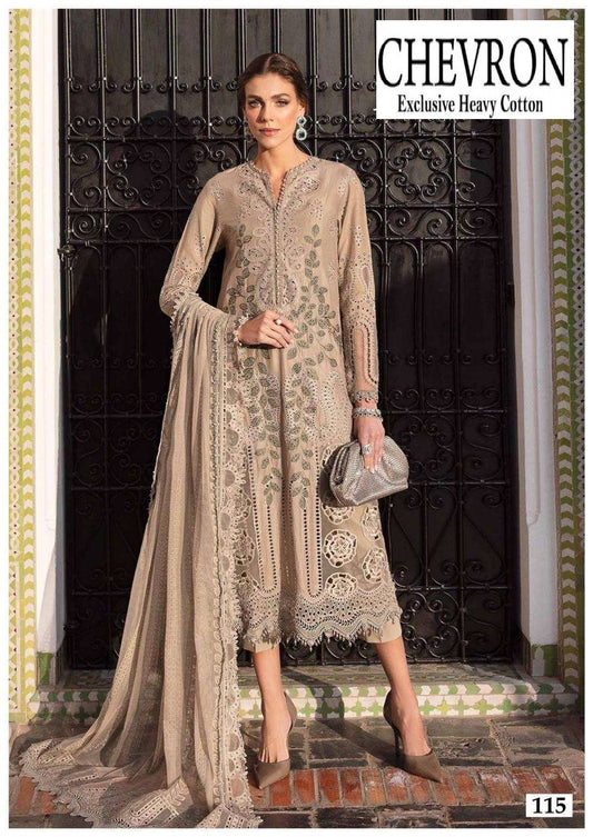 Chevron Pakistani Designer Pure Lawn Cotton Printed Suit