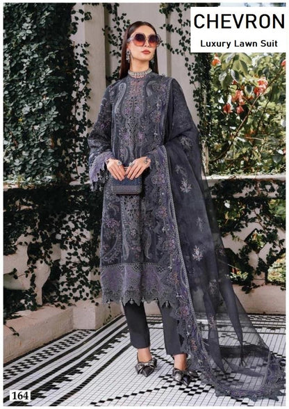 Chevron Pakistani Designer Pure Lawn Cotton Printed Suit