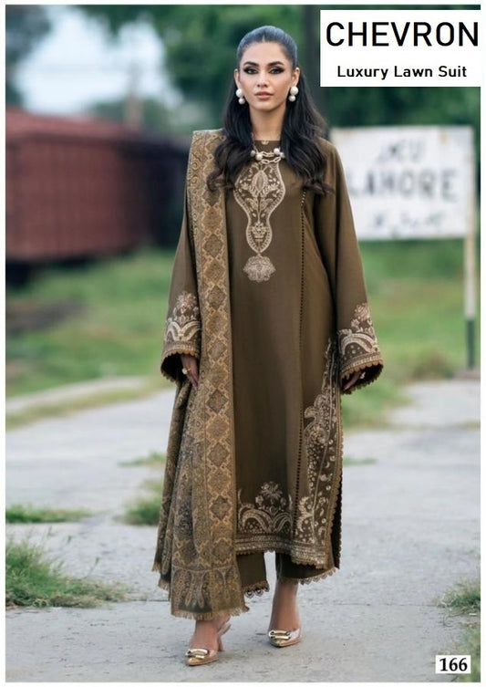 Chevron Pakistani Designer Pure Lawn Cotton Printed Suit