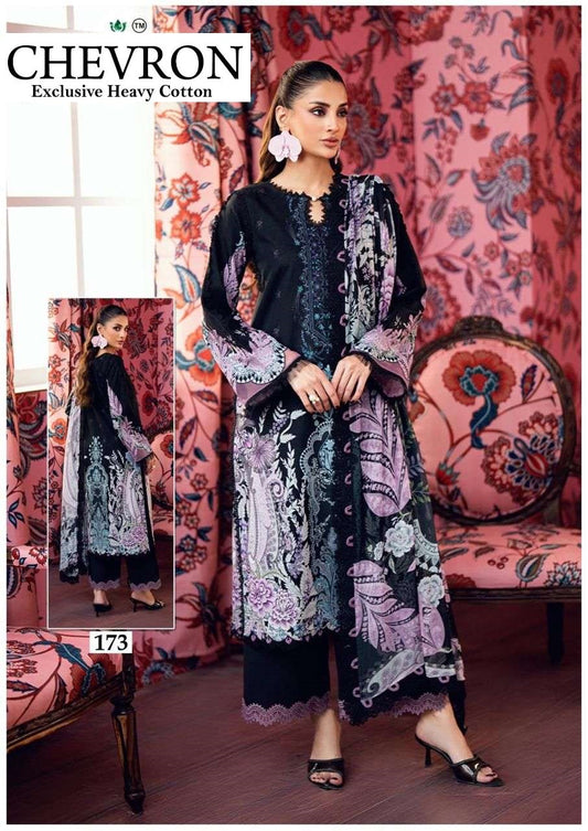 Chevron Pakistani Designer Pure Lawn Cotton Printed Suit