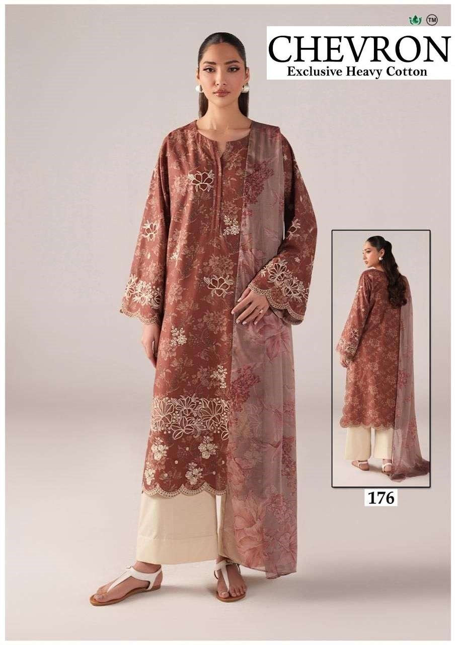 Chevron Pakistani Designer Pure Lawn Cotton Printed Suit