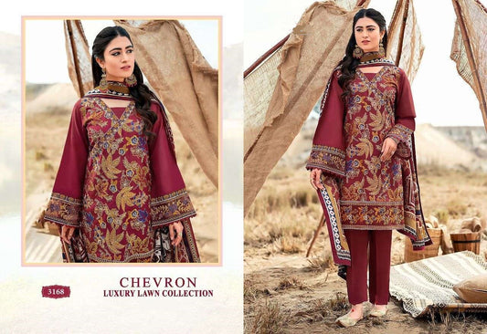 Chevron Pakistani Designer Pure Lawn Embroidered Lawn Suit