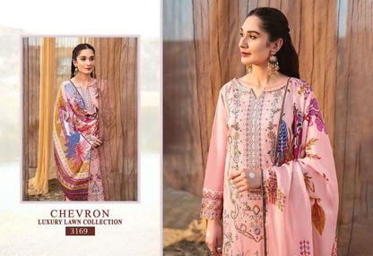 Chevron Pakistani Designer Pure Lawn Embroidered Lawn Suit