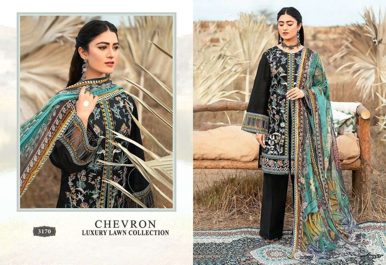 Chevron Pakistani Designer Pure Lawn Embroidered Lawn Suit