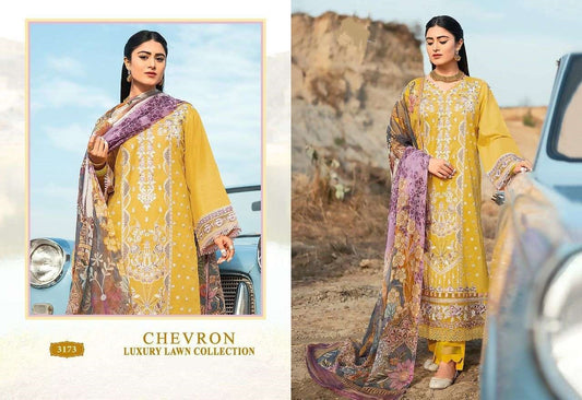 Chevron Pakistani Designer Pure Lawn Embroidered Lawn Suit