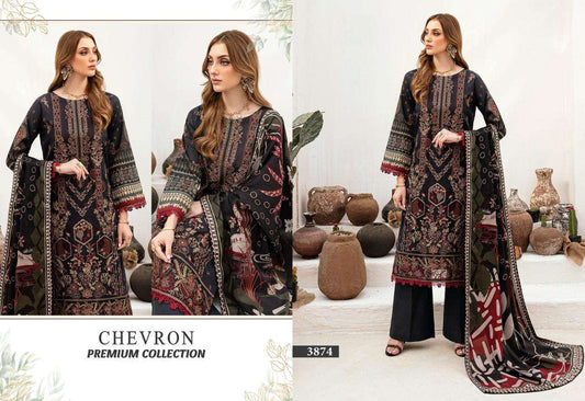 Chevron Pakistani Designer Pure Lawn Embroidered Lawn Suit