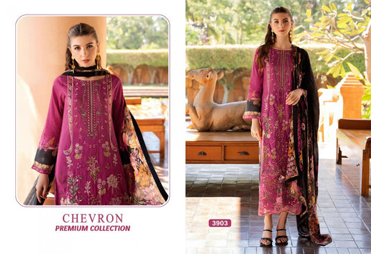 Chevron Pakistani Designer Pure Cotton Embroidered Lawn Suit