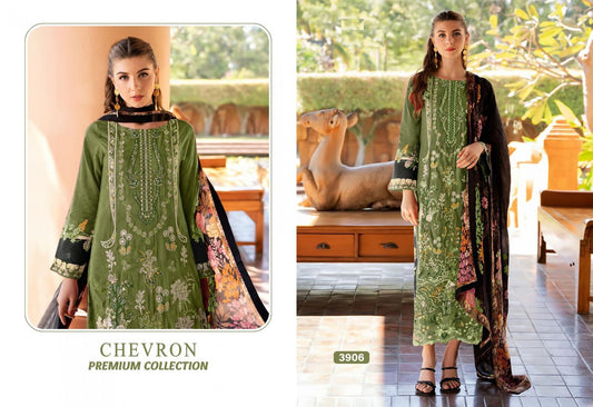 Chevron Pakistani Designer Pure Cotton Embroidered Lawn Suit