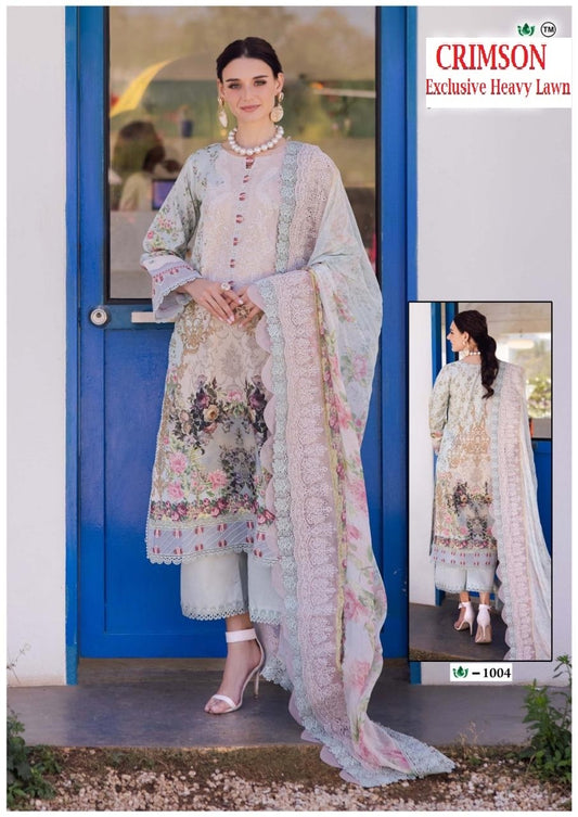 Crimson Pakistani Designer Hit Cotton Printed Suit