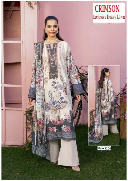 Crimson Pakistani Designer Hit Cotton Printed Suit