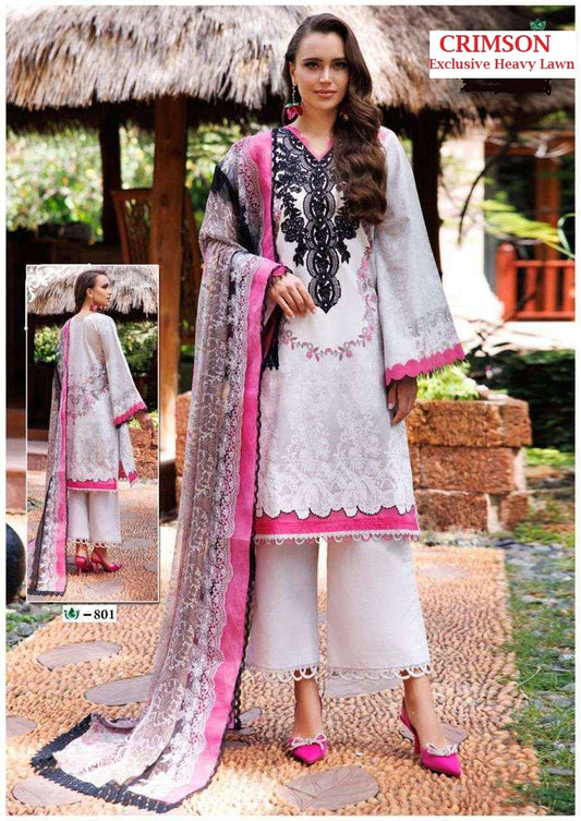 Crimson Pakistani Designer Hit Cotton Print Suit