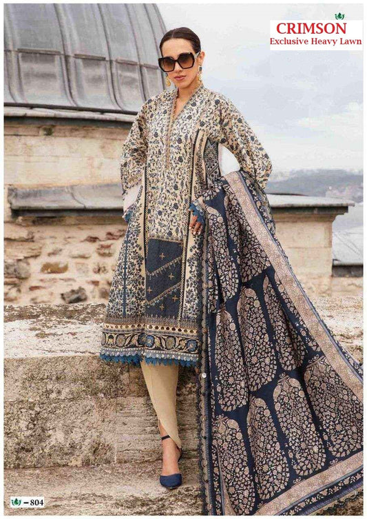 Crimson Pakistani Designer Hit Cotton Print Suit