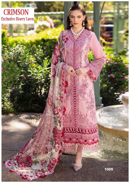 Crimson Pakistani Designer Hit Cotton Printed Suit
