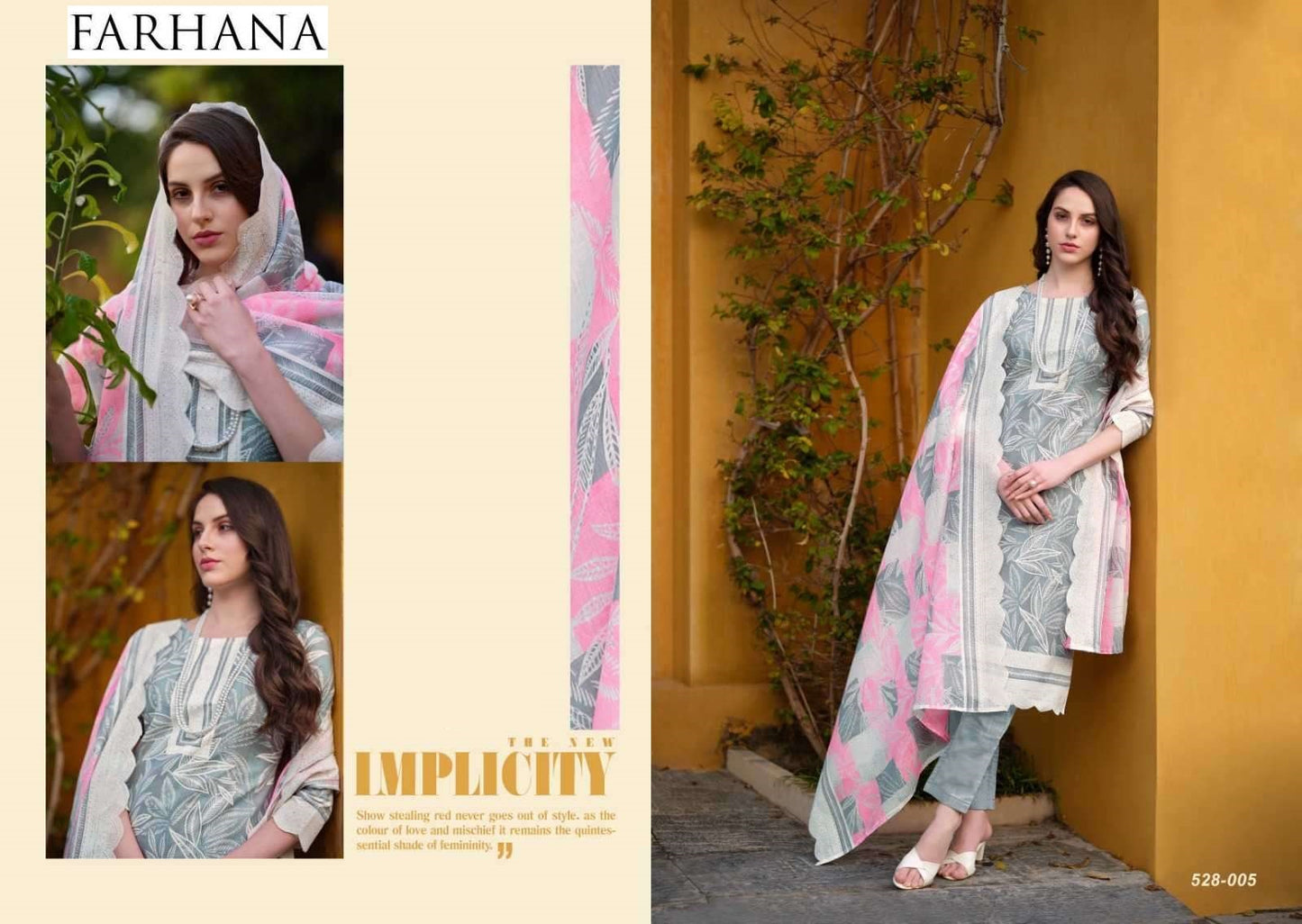 Farhana Pakistani Designer Pure Cotton Printed Shalwar Suit