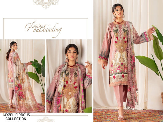 Firdous Exclusive Pakistani Designer Embroidered Lawn Suit
