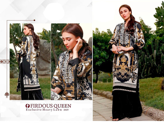 Firdous Queen Exclusive Pakistani Designer Embroidered Lawn Suit