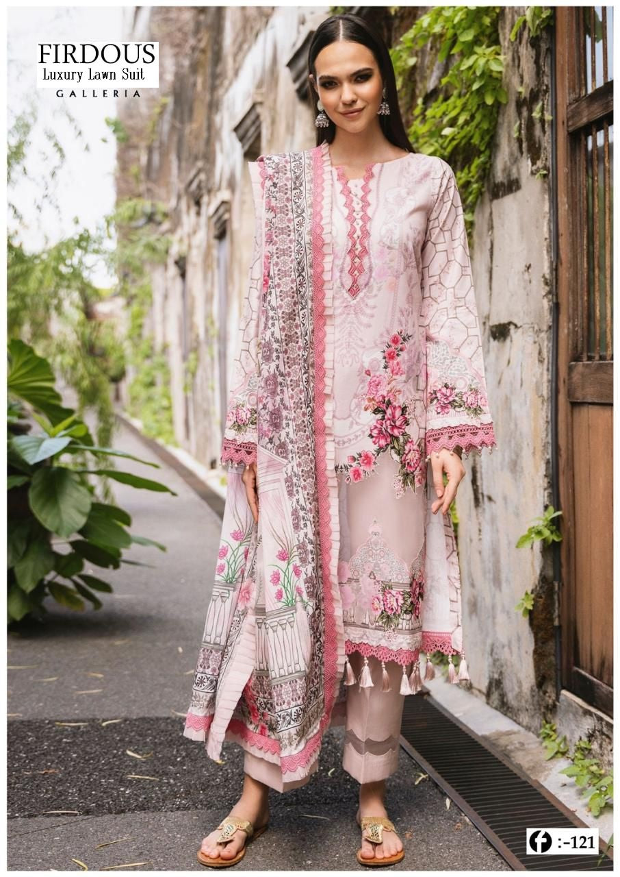 Firdous Pakistani Designer Printed Heavy Lawn Shalwar Suit