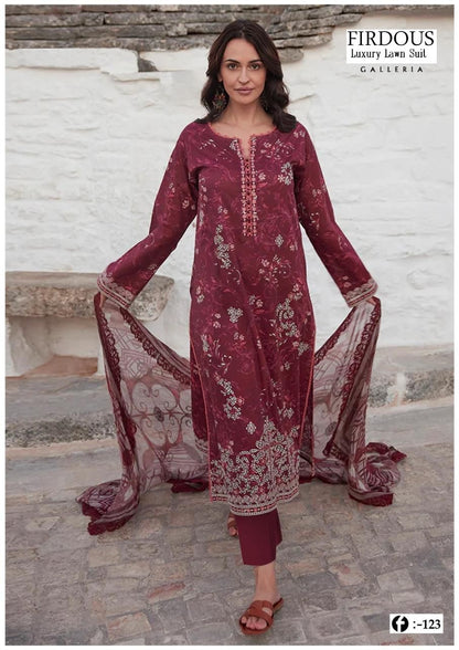 Firdous Pakistani Designer Printed Heavy Lawn Shalwar Suit