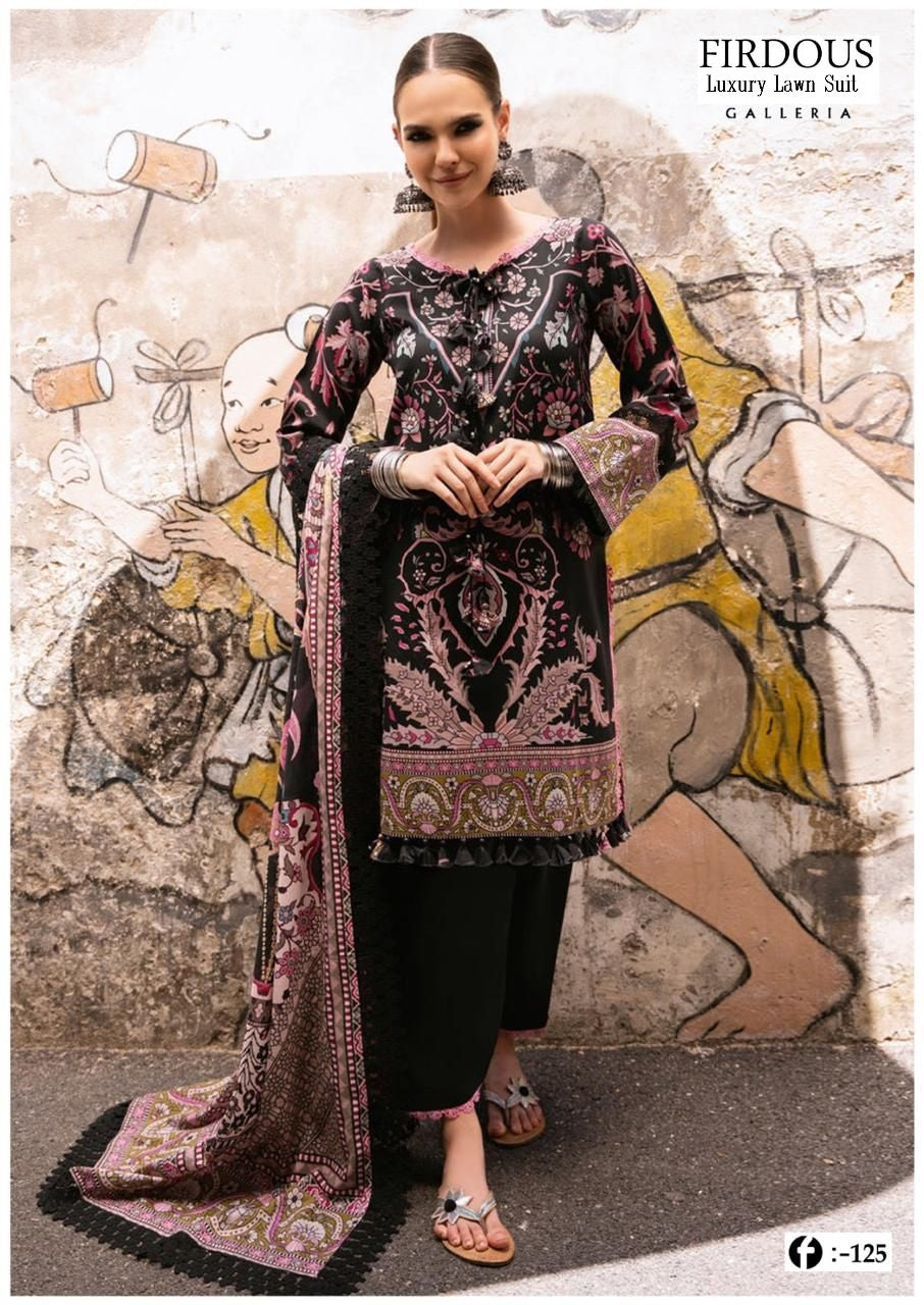 Firdous Pakistani Designer Printed Heavy Lawn Shalwar Suit