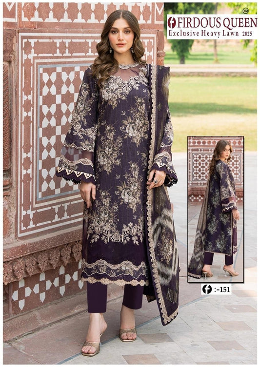 Firdous Pakistani Designer Printed Heavy Lawn Shalwar Suit