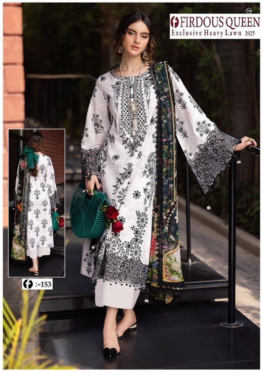 Firdous Pakistani Designer Printed Heavy Lawn Shalwar Suit