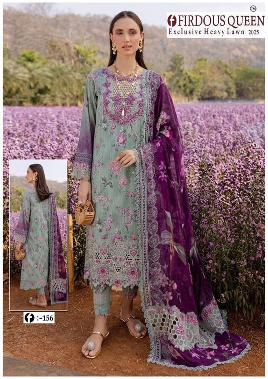 Firdous Pakistani Designer Printed Heavy Lawn Shalwar Suit