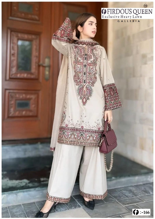 Firdous Pakistani Designer Printed Heavy Lawn Shalwar Suit