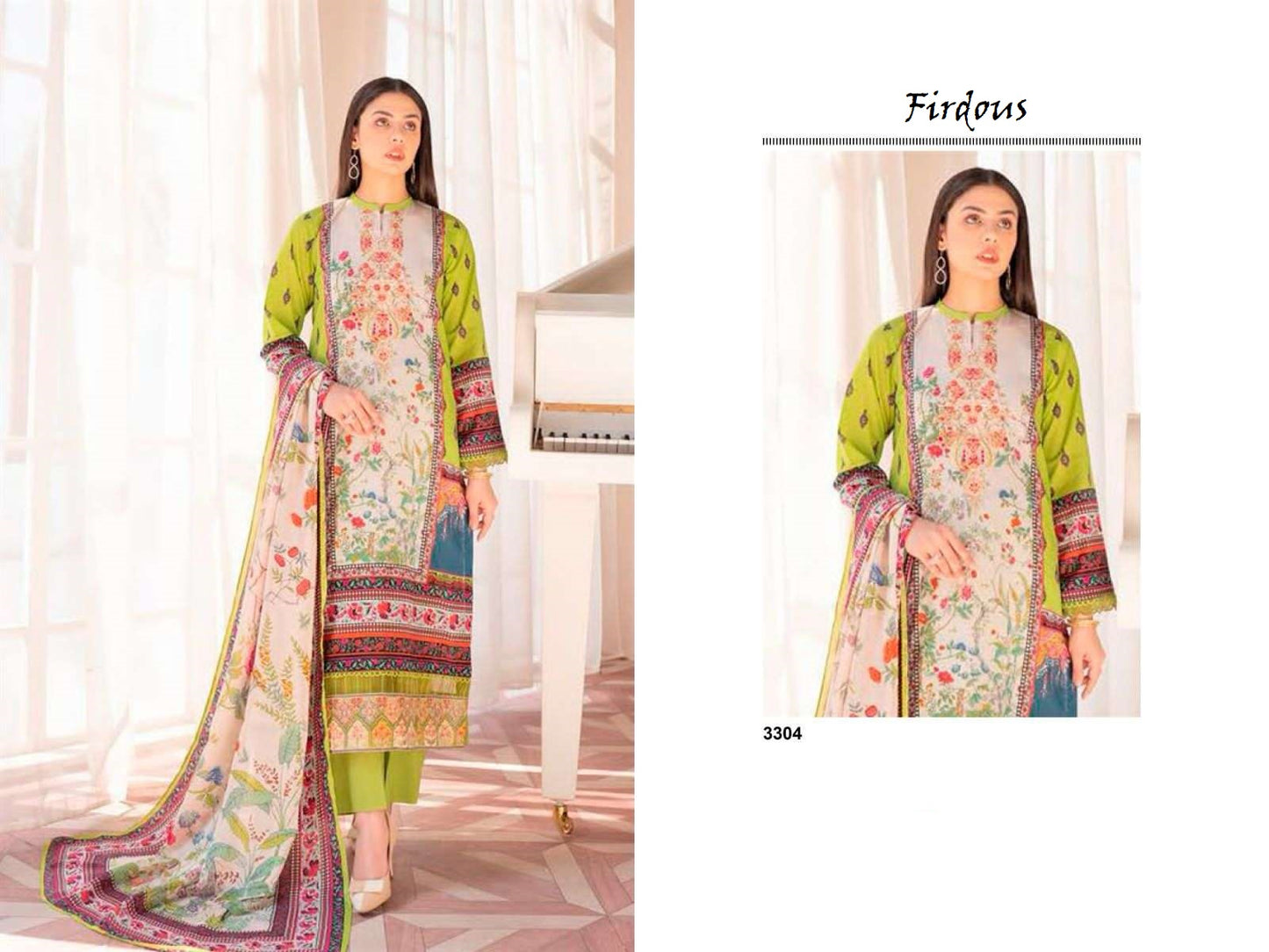 Firdous Exclusive Pakistani Designer Hit Embroidered Lawn Suit