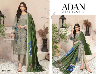 Adan Libas Pakistani Designer Chikankaari Embroidered Lawn Suit