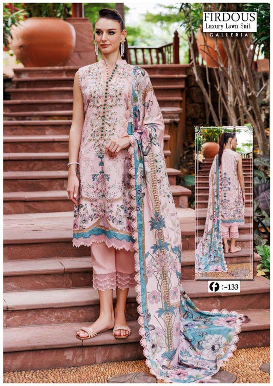 Firdous Pakistani Designer Printed Heavy Lawn Shalwar Suit